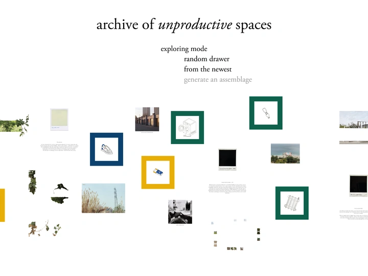 An alternative archive of unproductive spaces